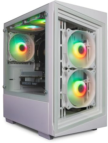 ionz Gaming PC - Desktop PC, RYZEN 5 4500 CPU, AMD RTX 3050 GPU, 16GB RAM, 500GB SSD, 500W 80+ PSU, WiFi - Windows 11, White - G1