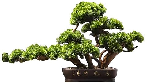 künstliche Bäume, die echt aussehen, Künstliche Bonsai-Kiefer, realistische Kunstpflanze, Dekoration, künstliche Zimmerpflanzen im Topf, Desktop-Display, Zen-Display, Kunstpflanze, Grün ,künstliche Pf