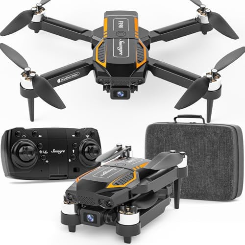 F198 Drone with Camera 720P HD, 90° Adjustable Lens, Foldable Drone for Adult Beginners, WiFi APP, 3D Flip, Auto Hold, Optical Stream Positioning, Waypoint Flight, Carrying Case