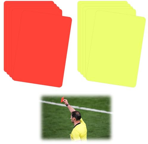 TESSTSY 10 Stück Schiedsrichter Karten, PVC Rote Karte Gelbe Karte 8cm X 10,5cm, Wasserfeste Schiedsrichter Rote Und Gelbe Karten, Robuste Gelbe Rote Karte Fußball für Sportveranstaltungen, Sporttag