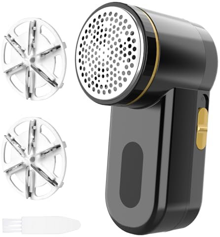 Z-TIISON Electric Lint Remover, Portable Fabric Shaver Defuzzer with 6-Leaf Blades, Dual Protection, Removable Bin, Quickly Remove Fuzz, Lint Balls, Pills, Bobbles from Clothes Couch&Carpet