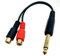 Halokny 6.35mm to 2 RCA Cable, Gold Plated 1/4 inch Mono TS Male to 2 Dual RCA Female Plug Y Splitter Adapter Cable - 8 Inch