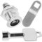 OSALADI 1 Set Trash Can Lock Bins Key Fobs Rubbish Bin Triangular Security Key Lock for Garbage Can Garbage Trash Supplies Triangle Slot Kit Waste Bin Silver Iron