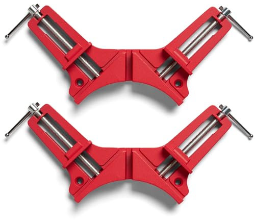 BUILDSOMETHING Lot de 2 pinces à bois à angle droit – Outil à main pour amélioration de la maison – Ensemble de pinces de qualité supérieure avec fente de guidage de coupe à 45 degrés