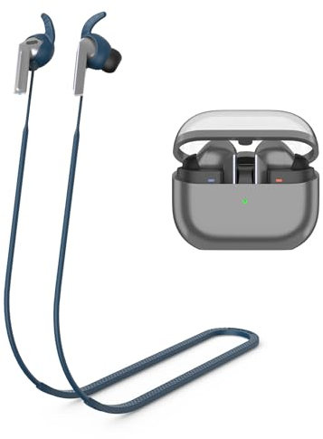 kompatibel mit Anti-Lost-Gurt für Galaxy Buds 3 Pro,Kompatibel mit Samsung Galaxy Buds 3 Pro(2024) Wireless Bluetooth Earbuds Neck Rope ,Kopfhörer Sportarten Silikon Halter Band Strap (dunkelblau)