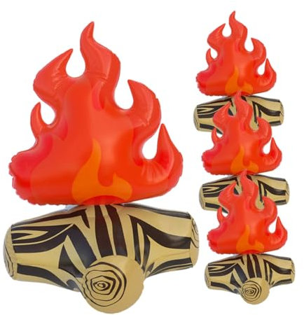 BESTonZON 4stücke Aufblasbare Lagerfeuer-dekoration Teiliges Künstliches Feuer Für Gartenpartys Camping Und Feste Realistisches Flammenmodell Für Einfache Handhabung Und Aufbewahrung