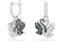 Swarovski Swan drop earrings, Swan, Black, Rhodium plated