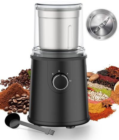 300W Powerful Coffee Grinders Electric, 3-Speed, 304 Stainless Steel, Detachable & Easy Clean Inner Cup, Coffee Grinder for Bean, Nuts, Spices