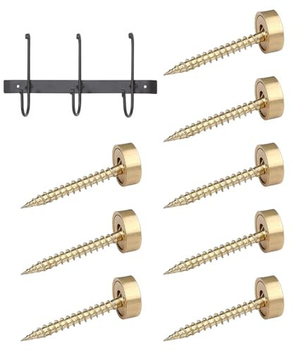 8Pcs Brass Mirror Screws with Chrome Caps,Gold Small Function Decorative Cover Brass Washers Screw Plum Covers Self Tapping Screw Collars Top Cap Used Hardware Fitting SelfTapping for Furniture Fixing