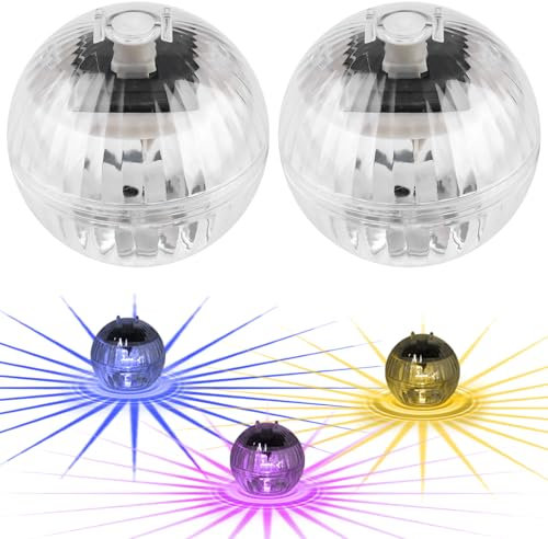 2 Stück Solar Poolbeleuchtung Unterwasser, LED Teichbeleuchtung mit 7 Farbwechsel, IP44 Wasserdicht Solar Poolbeleuchtung, Multicolor Pool Lichter Unterwasser für Pool, Spa, Aquarium, Teich, Hochzeit