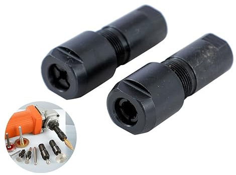 KATSU Tools Angle Grinder Attachment Adapter Converter 2 Pieces Set M10 to 3mm and 6mm Mini Chuck Shank Rotary Tool Conversion Tool for Grinding Polishing Carving