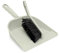 Homeshopa Cream Dustpan and Brush Set, Portable Cleaning Sweeping Brush, Plastic, Soft Bristle, Ergonomic Handle, Rubber Front Edge, Small Hand Held Household Kitchen Office Cleaning