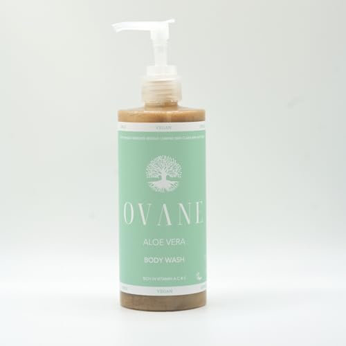 OVANE | Aloe Vera Body Wash | Vitamin E-Enriched, Soothing Shower Gel - Natural, Vegan, Cruelty Free, No SLS or Parabens, 300ml 10.14 Fl Oz.