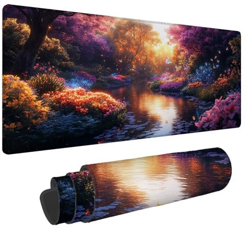 Mauspad Farbe Große Schreibtischunterlage Wald Mousepad XXL 1500x800x4mm Gaming Mauspad,4 mm Premium-Dicke,Ultra-Glatte Oberfläche,Genähten Kanten, Rutschfeste Basis Tastaturunterlage Desk Mat A-538