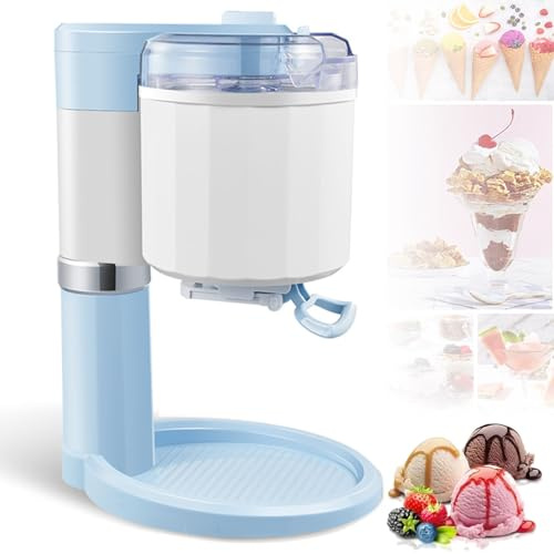 LTdlhFk Eiscreme-Maschine,Joghurt-Eiscreme-Maschinen,Doppelklingen-Rührwerk,Lebensmittelqualität Liner,Home DIY Automatische Eiscreme-Maschine,Für Home Cafe Eiscreme Machen