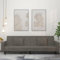Emmtore Schlafsofa 2-Sitzer, Schlafcouch mit 2 Kissen, Gästebett mit Holzrahmen, Sofabett Tagesbett Couch Sofa Ausziehbar,Samt,Dunkelgrau,Mit Armlehnen