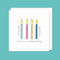 t’art designs - Fork Handles - Four Candles Birthday Card with White Envelope - Printed in the UK - 150mm x 150mm