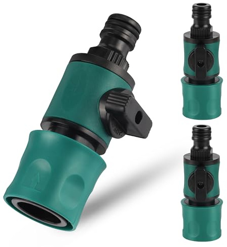 Gartenschlauch Kupplung 3 Stück Schnellkupplung Extender Regulierventil ON/OFF Verbinder Set für Gartenschlauch 1/2 Zoll Garten und Haus Wasserhahn Wasserschläuche