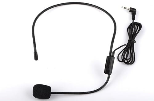 Pack Di 2, Nero, 1M Microfono Headworn Portatile Da 3,5 Mm Per Amplificatori Vocali E Sistemi Microfonici,Per Insegnanti, Conferenze, Spettacoli Teatrali Spettacoli, Guide Turistiche