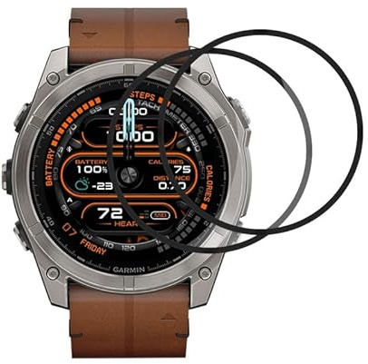 FOXZKISS 2 Stück Schutzfolie für Garmin Fenix 8 51mm Displayschutz | 9H Schutzglasfür Panzerglas für Garmin Fenix 8 51mm Glas, Ultra-klar Volle Abdeckung, Anti-Kratzen, Anti-Kratzen