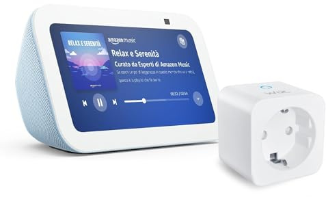 Echo Show 5 (Neueste Generation) | Graublau + WiZ Smart Plug, Funktionert mit Alexa - Smart Home-Einsteigerpaket
