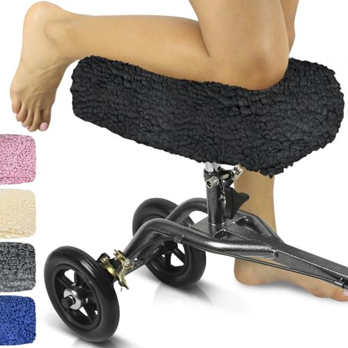 Vive Mobility Knee Scooter Pad Cover - Soft Plush Adult Sheepskin Memory Foam Cushion, Walker Accessory for Knee Roller, Padded Accessories Leg Cart Improves Comfort with Injury, Universal Fit