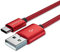 EVOMIND Cable USB Tipo C 1M Carga Rápida 3A Cable Cargador USB C Nylon Trenzado para Samsung Galaxy S23 S22 S21 S20 A13 A53 A70, Xiaomi Mi 12/11/ 10, Controlador PS5 Xbox Series X S, etc. – 1M Rojo