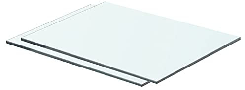 vidaXL 2X Regalboden Glas Glasboden Glasscheibe Glasplatte Regalbrett Ersatz Platte Glasscheibe für Glasregal Klarglas Transparent 40x25cm