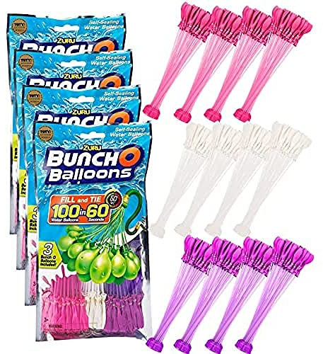 SHS-Yard ZURU Bunch O Balloons - 420 Stück / 100 in 60 Sekunden/selbstschließend/WASSERBALLONS / 12 Bündel á 35 Wasserbomben/Water Balloons Seal/SELF Seal/Girls