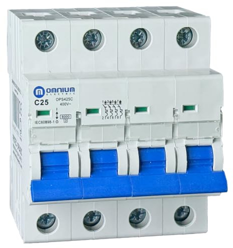 Interruttore magnetotermico 6kA, curva C (3P+N poli 25A)