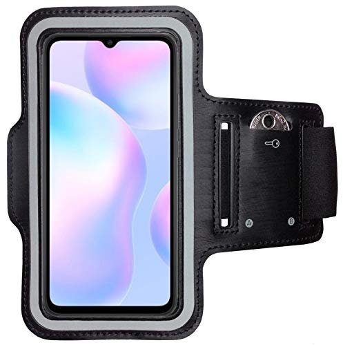 CoverKingz Porta cellulare da corsa per Xiaomi Redmi 9C - Porta telefono corsa con tasca portach Redmi 9C - Portacellulare per correre Fascia braccio smartphone Nera