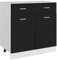 Tidyard Aufbewahrungsschrank Küchenschrank Schrank Mit 1 Schublade 2 Regalböden,Küchenzeile Küchenmöbel Einbauküche Aufbewahrungsschrank Schwarz 80x46x81,5cm Spanplatte