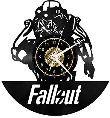 Fallout - Orologio da parete a forma di disco in vinile nero, decorazione per ufficio, bar, casa, regalo per fan