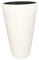 KOTARBAU® Macetero Alto 52 cm, Macetero con Maceta Interior, Macetero Blanco Efecto Ondulado 3D, Macetero con Inserto, Macetero Grande para Interiores y Exteriores, Macetas para Plantas, Plástico