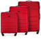 WITTCHEN Koffer-Set 3tlg. Trolley Koffer Reisekoffer aus ABS Hartschalen Kofferset Trolley 4 Rollen Kombinationsschloss Reisekofferset Gepäckset Handgepäck Set Rot