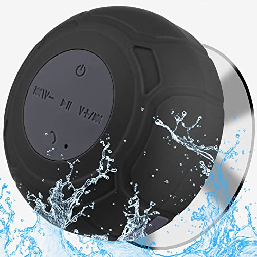 Annlend Enceinte Bluetooth étanche portable sans fil résistante à l'eau avec ventouse, microphone intégré, cadeau pour enfants, haut-parleur pour iPhone, téléphone, tablette, salle de bain, cuisine –