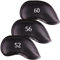 Premium Magnetic Leather Wedge Head Covers Set of 3 - Fits Most Clubs With Embroidered Label on Both Sides (Numeric)