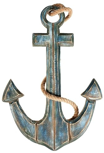 Deco Woerner Antik Deko Anker Fake-Anker Anker-Imitat Maritime Dekoration 60 cm blau Vintage