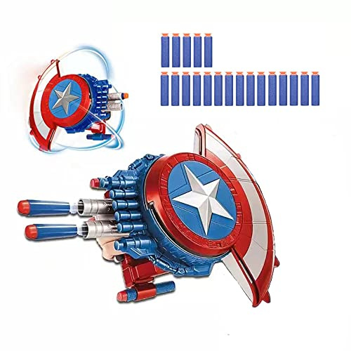 Captain Dart Shooting Shield and 20 Darts Nerf Guns Toy, Kids Boys Toddlers Gun Toys Gift for Easter Basket Age 3-12 Years Old Birthday Holiday Party