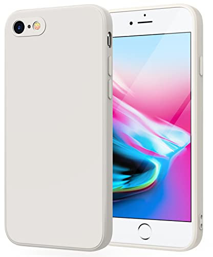 Wanme Hülle für iPhone SE 3/2 (Modello 2022/2020), iPhone 8/7 Hülle, Ultradünne Weiche Flüssigsilikon Hülle, Vollständige Schutzhülle Handyhülle für iPhone 8/7/SE (Milchig weiß)