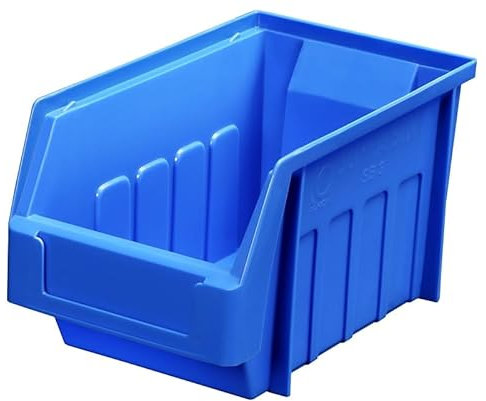 BLUE SIZE 3 STACKING STORAGE BINS PLASTIC PARTS BINS 125MMH X 220MML X 130WMM (10)