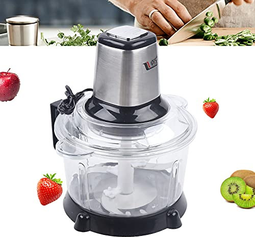 5L Elektrisch Zerkleinerer, 220V Multi Zerkleinerer Zwiebelschneider Gemüse Obst Edelstahl Klinge mit 2 Geschwindigkeitsstufen und 4 Edelstahlklingen für Fleisch Babynahrung Obst Gemüse usw