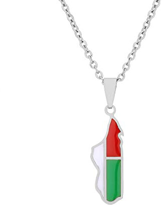 Everyiod Halskette Mit Anhänger Und Umriss Der Flagge Von Madagaskar, Afrikanischer Schmuck, Größenveränderbare Kette, Anhänger Mit Afrikanischen Karten Im Ethnischen Stil, Als Geschenk Für Paa