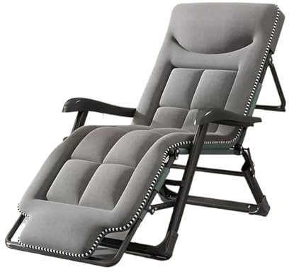 Schlafsessel Klappbar Günstig Metall-Klappbett, Multifunktions-Klappbett, 7-stufig Verstellbar, Belastbarkeit 300kg, Mit Armlehnen, Für Büro, Wohnung, Balkon(Gray)