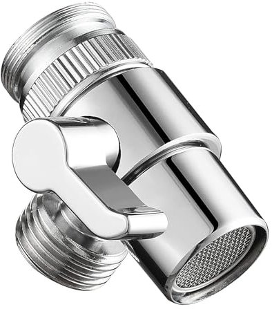 Brass Diverter Valve for Kitchen Sink Faucet or Bathroom, 3 Way Sink Faucet Splitter, Chrome Replacement Part
