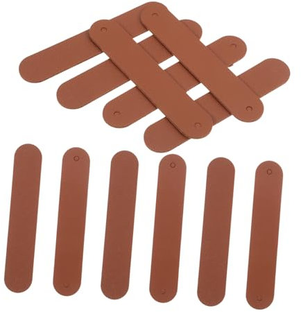 SHINEOFI 12 Stück Häkel-stricketiketten Taschenanhänger Hand Nähen Personalisierte Namensetiketten Kleidungsetiketten Handgeführtes Nähen Markierungen Stichworte Schild Artikel Coffee Pu