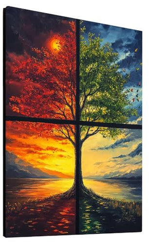 5D DIY Diamond Painting Les quatre saisons 80x110 cm Plein Forage Diamant Peinture Adultes Enfants Broderie Point De Croix Painting par Numéro Kit Arbre Diamant Art Kits, Decoration Murale model-22628