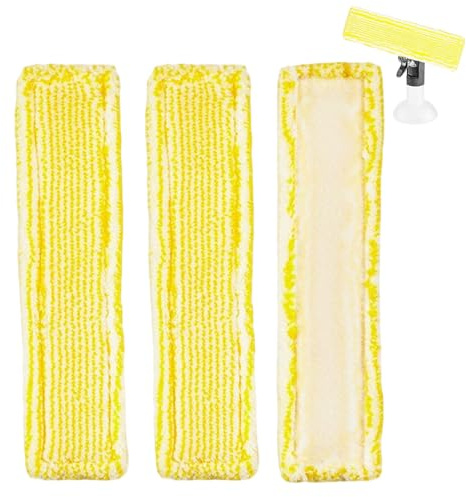 HEIZHU 3 Pcs Yellow Window Vac Cleaning Pads, Compatible with Karcher WV2 WV5 Premium Window Vacuum Cleaners