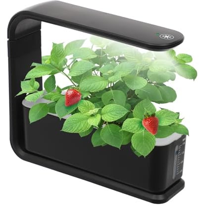 Sistema idroponico per interni da 1,6 l, sistema idroponico con lampada a LED, per piante da giardino con 3 fori, per piante idroponiche regolabili in altezza, per basilico, insalata, pomodori e fiori