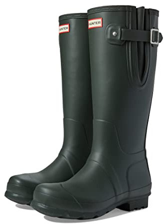 HUNTER Mens Original Side Adjustable, Stivali in Gomma Donna, Verde Oliva Scuro, 44 EU